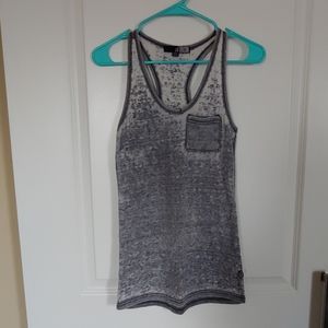 Grey Volcom Distressed Racerback Tank
